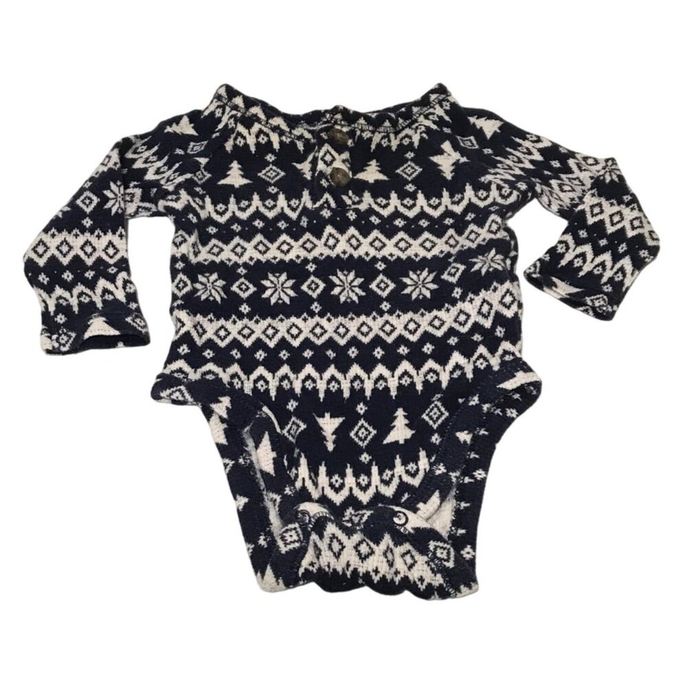 Old Navy Baby Winter-Themed Knit One Piece 0-3 Months Snap Closure